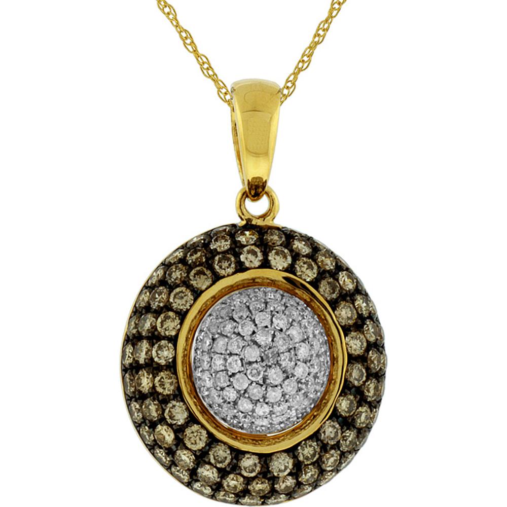 Royal 14K Yellow Gold Diamond & Mocha Diamond Pendant - Exquisite Elegance