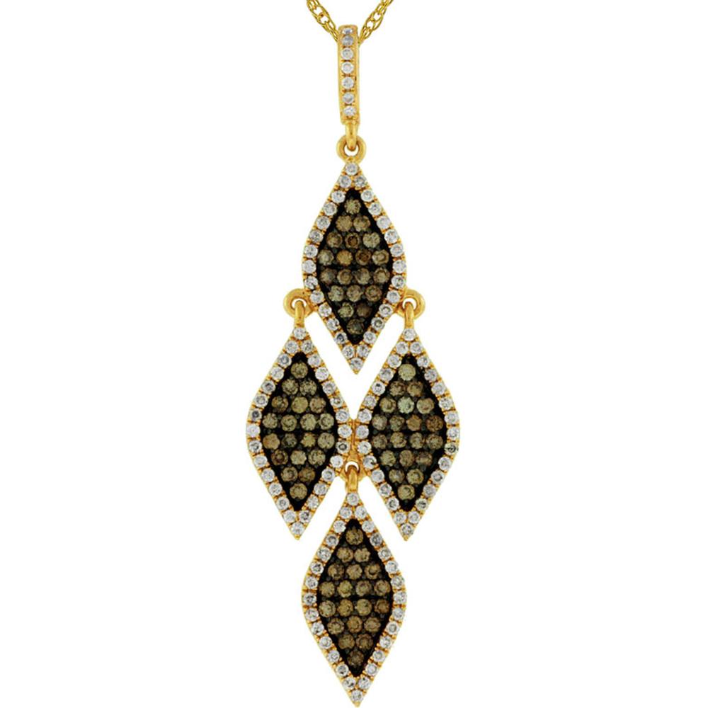 Royal 14K Yellow Gold Diamond & Mocha Diamond Pendant - Exquisite Elegance
