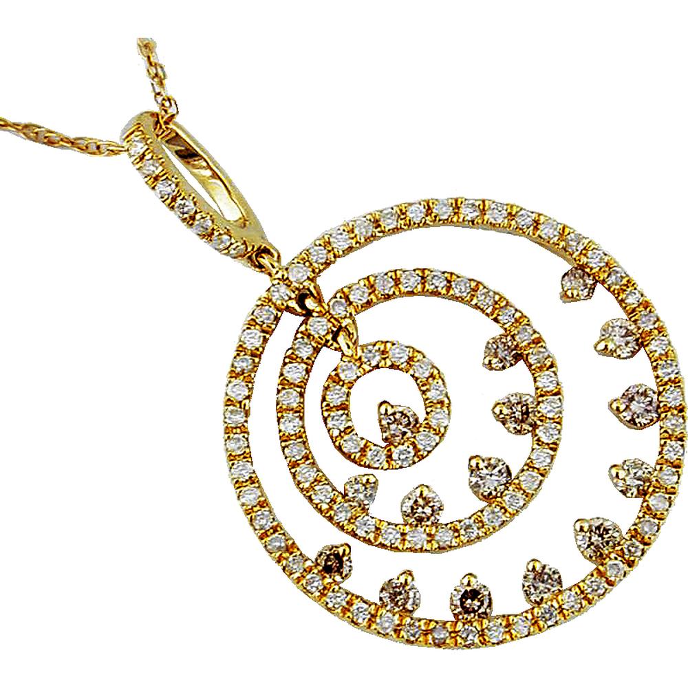 Royal 14K Yellow Gold Diamond & Mocha Diamond Pendant - Radiant Elegance
