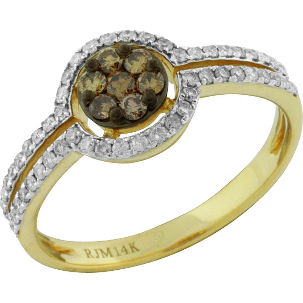 Royal 14K Yellow Gold Diamond & Mocha Diamond Ring - 0.54 Carat Total Diamond Weight