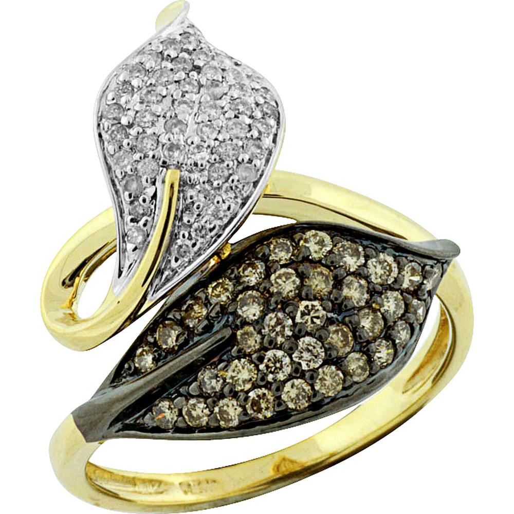 Royal 14K Yellow Gold Diamond & Mocha Diamond Ring - 0.61 Carat Total Diamond Weight
