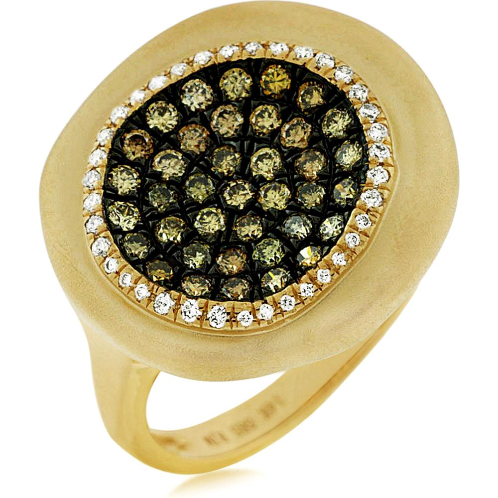 Royal 14K Yellow Gold Diamond & Mocha Diamond Ring - 0.67 Total Carat Weight