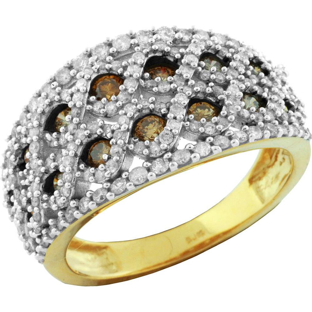 Royal 14K Yellow Gold Diamond and Mocha Diamond Ring - 1.03 Carat Total Diamond Weight