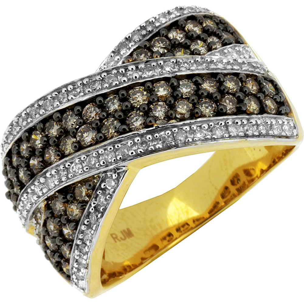 Royal 14K Yellow Gold Diamond & Mocha Diamond Ring - 1.17 Carat Total Diamond Weight