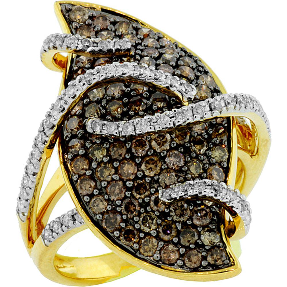 Royal 14K Yellow Gold Diamond & Mocha Diamond Ring - 1.74 Carat Total Diamond Weight