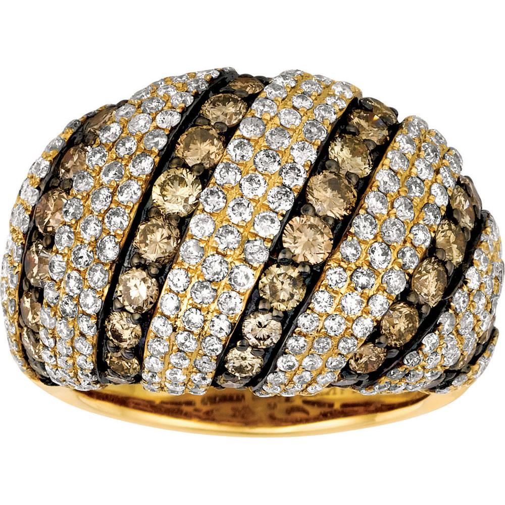 Royal 14K Yellow Gold Diamond & Mocha Diamond Ring - 1.85 Carat & 1.90 Carat Total Diamond Weight
