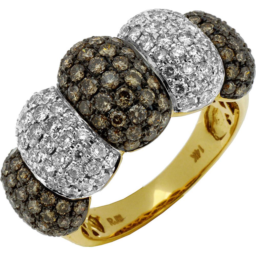 Royal 14K Yellow Gold Diamond & Mocha Diamond Ring - 2.30 Carat Total Diamond Weight