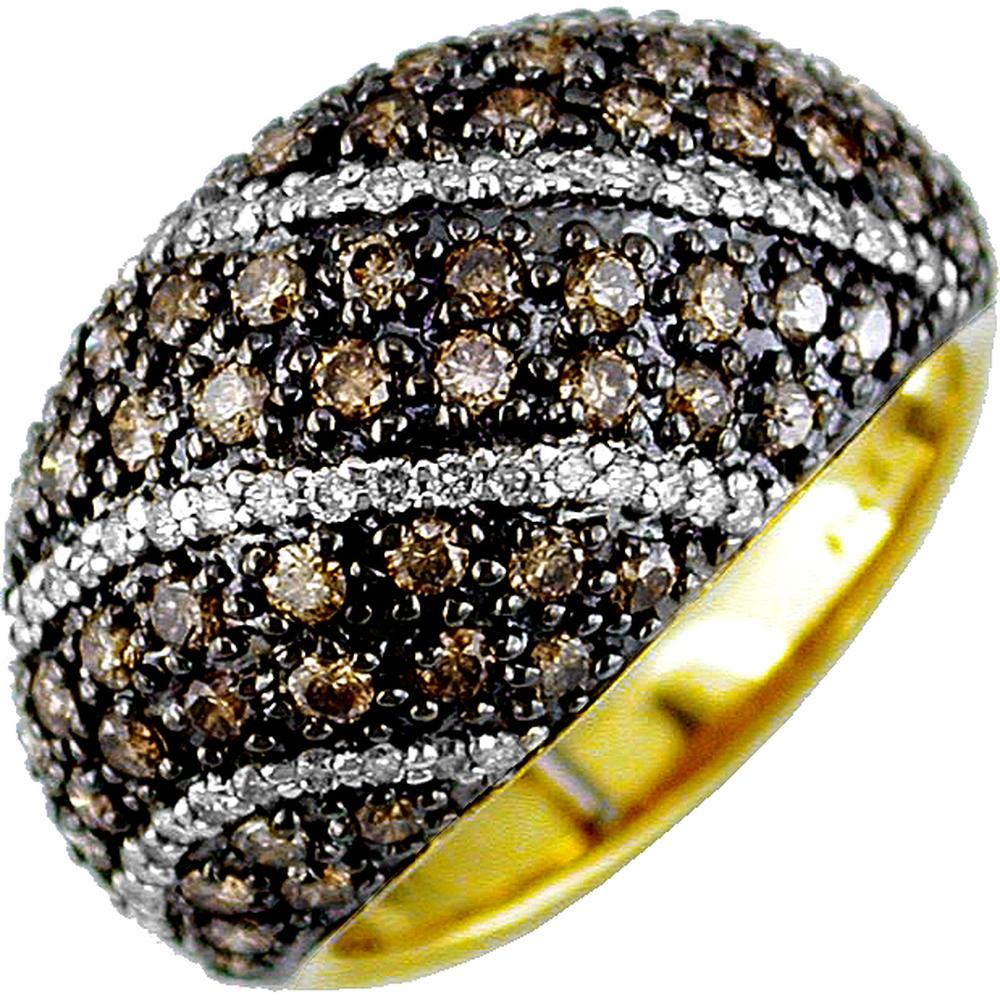 Royal 14K Yellow Gold Diamond & Mocha Diamond Ring - Elegance in Gold