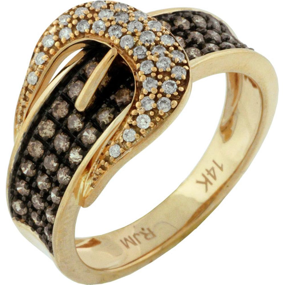 Royal 14K Yellow Gold Diamond & Mocha Diamond Ring - Elegant Sophistication