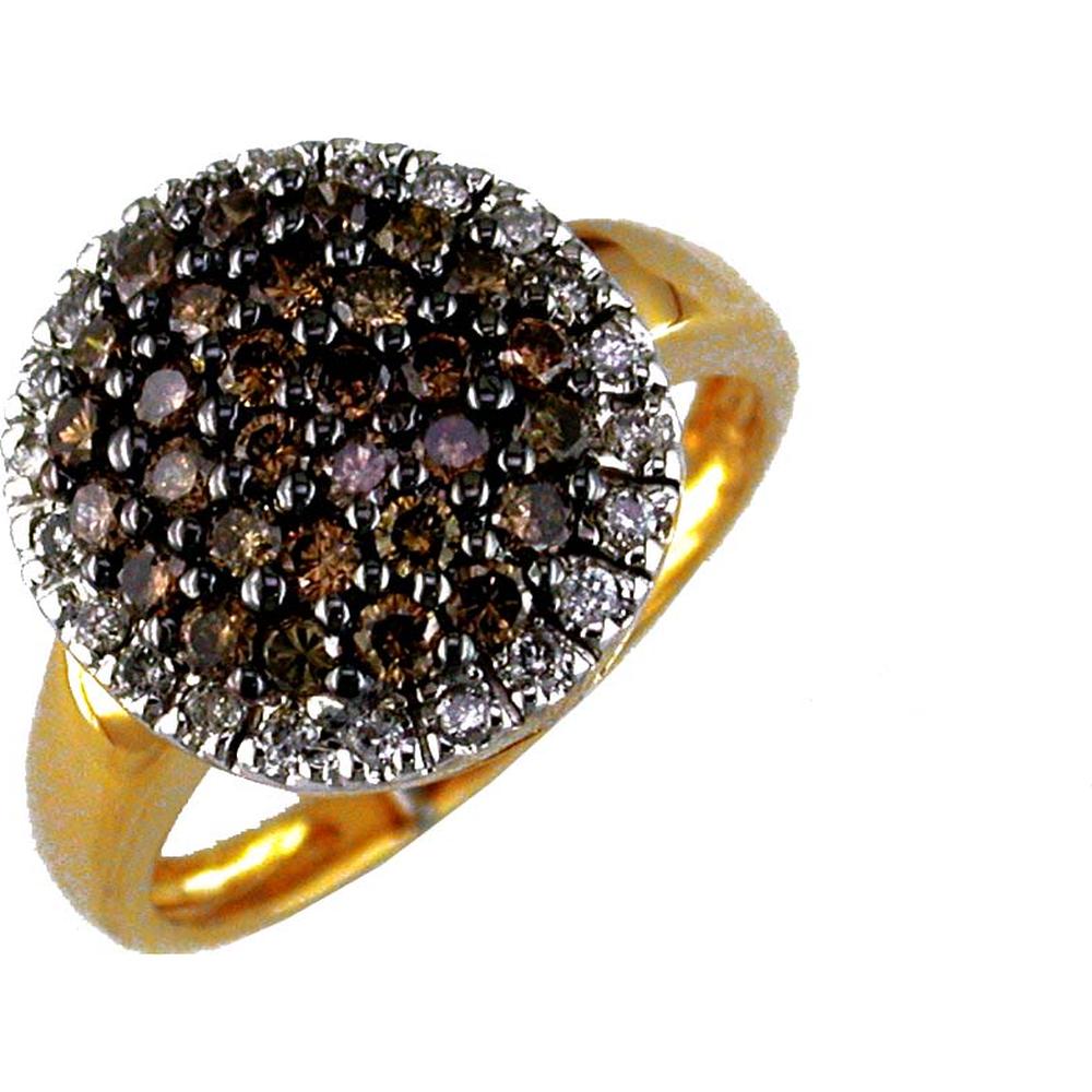 Royal 14K Yellow Gold Diamond & Mocha Diamond Ring - Timeless Elegance
