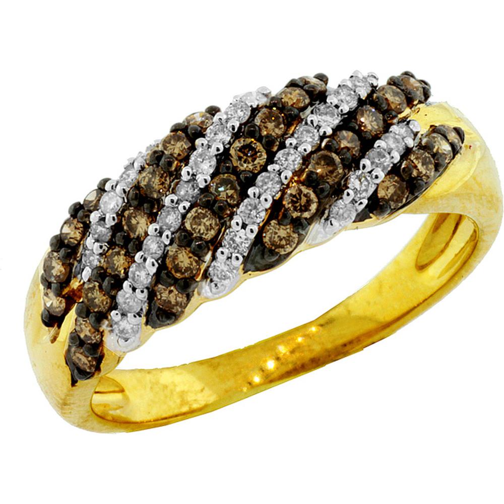 Royal 14K Yellow Gold Diamond and Mocha Diamond Ring - Timeless Elegance