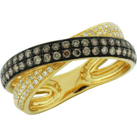 Royal 14K Yellow Gold Diamond & Mocha Diamond Ring - Timeless Elegance