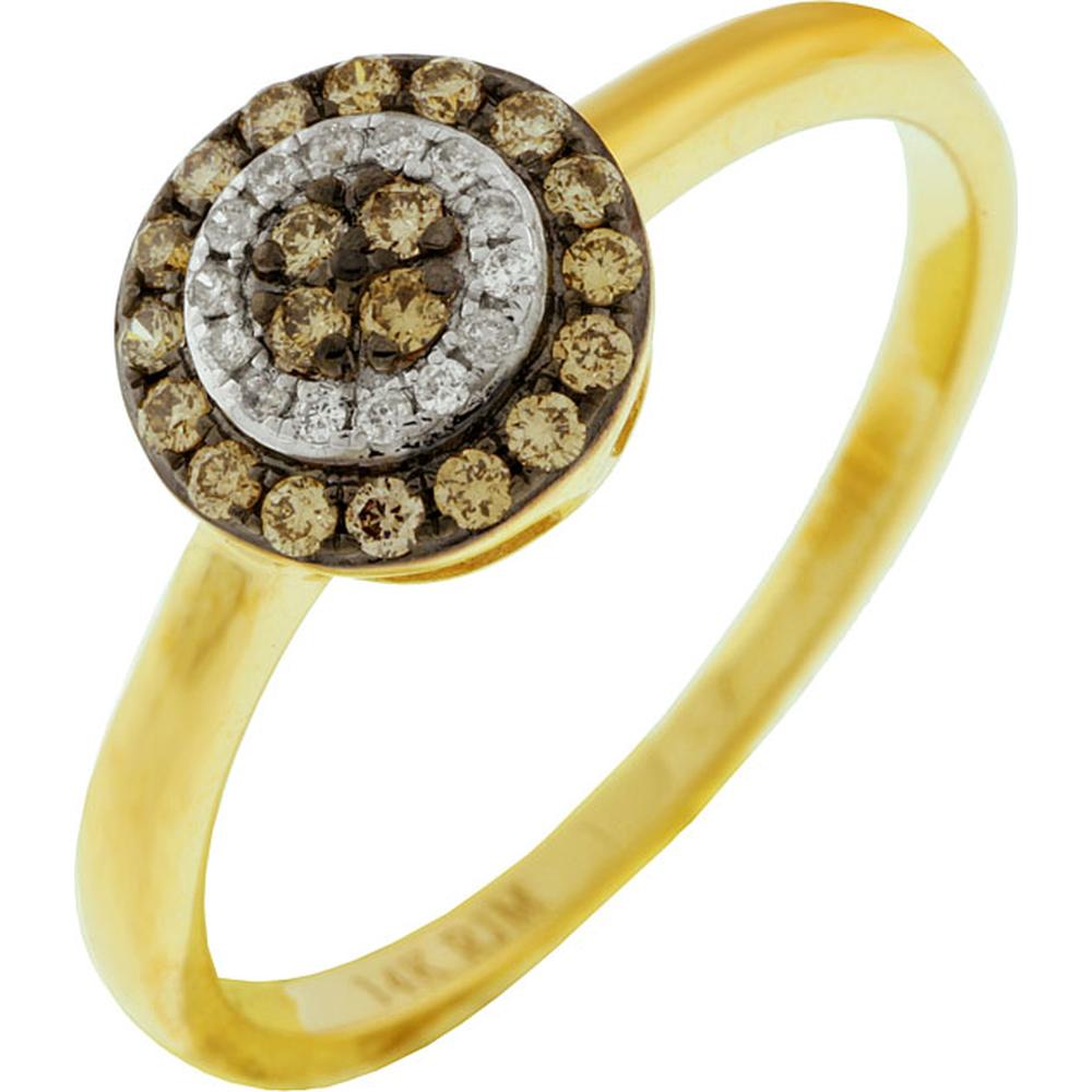 Royal 14K Yellow Gold Diamond & Mocha Diamond Ring - Timeless Elegance