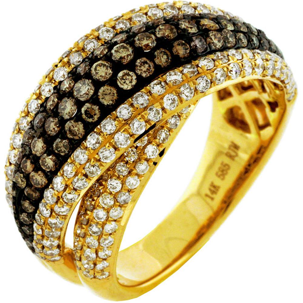 Royal 14K Yellow Gold Diamond & Mocha Diamond Ring - Timeless Elegance Captured