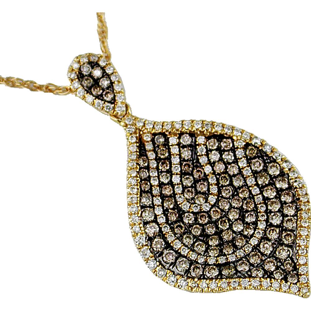 Royal 14K Yellow Gold Diamond & Mocha Diamond Symphony Pendant - 1.30 Carat Total Diamond Weight