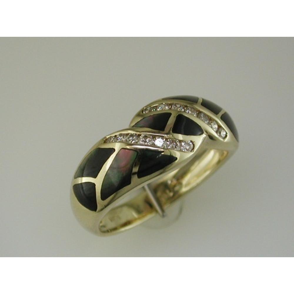 Royal 14K Yellow Gold Diamond and Opal Free Form Ring - 0.22 Carat Diamond, Elegant Design