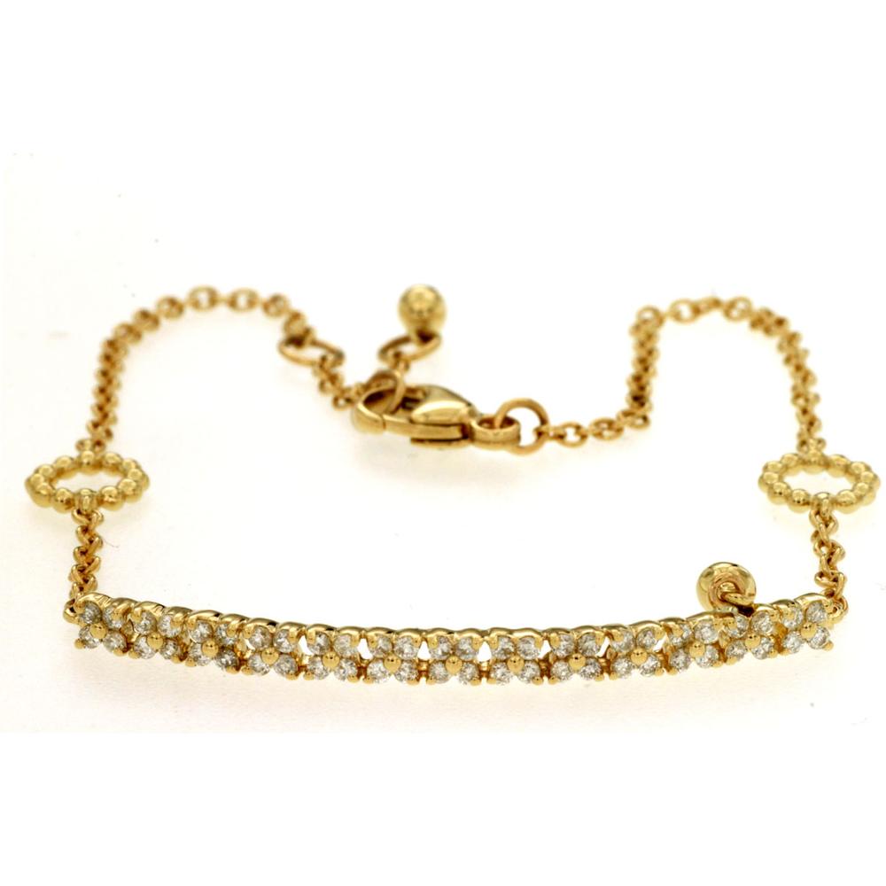 Royal 14K Yellow Gold Diamond Bracelet - Elegant Radiance