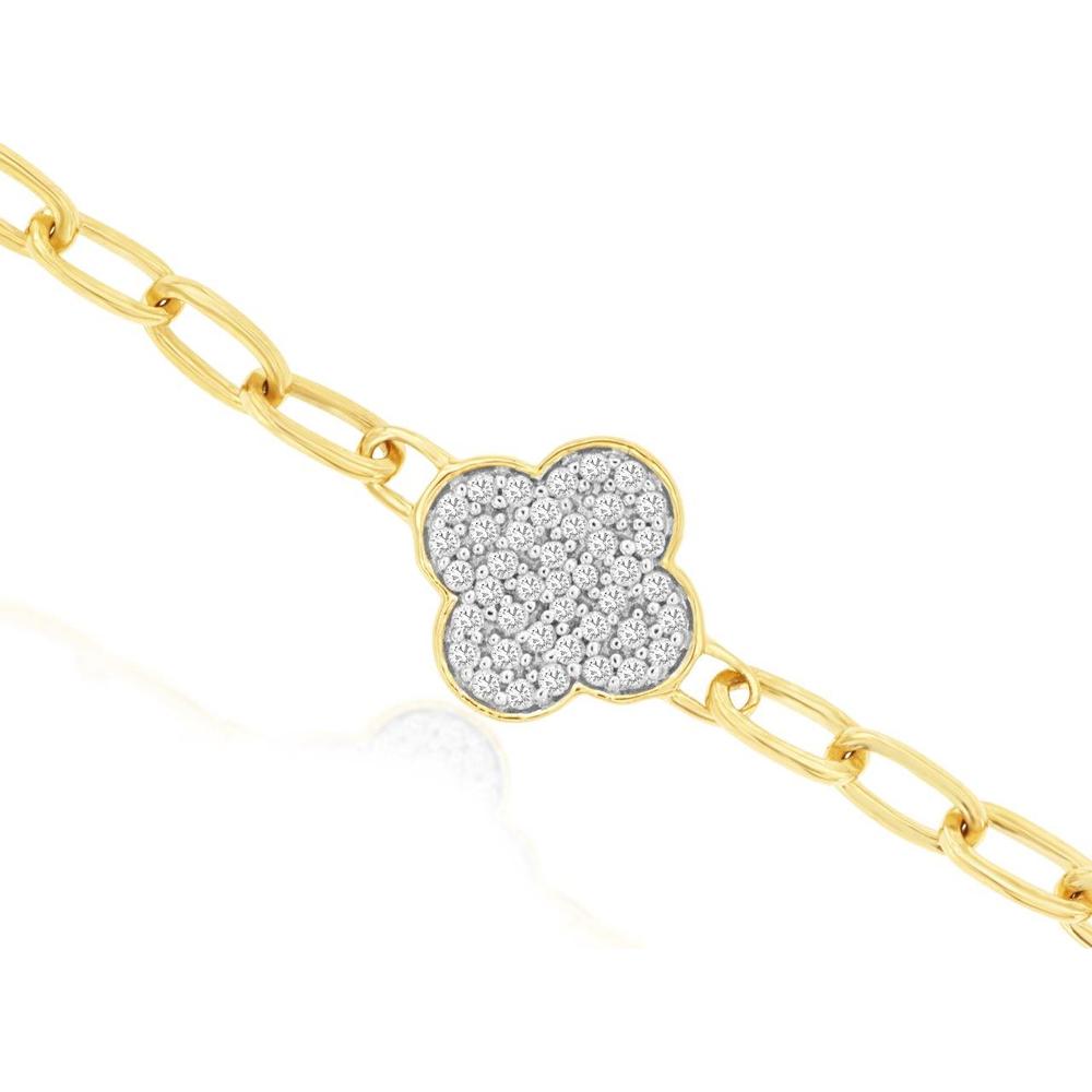 Royal 14K Yellow Gold Diamond Bracelet - Luxurious Sparkle