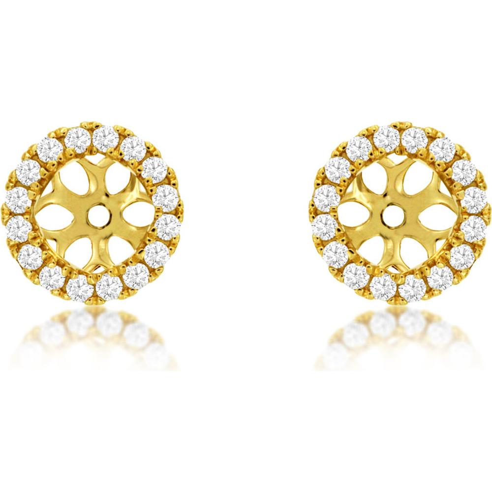 Royal 14K Yellow Gold Diamond Earring Jackets with Prong Set Round Brilliant Diamonds - 0.29 Carats Total Diamond Weight