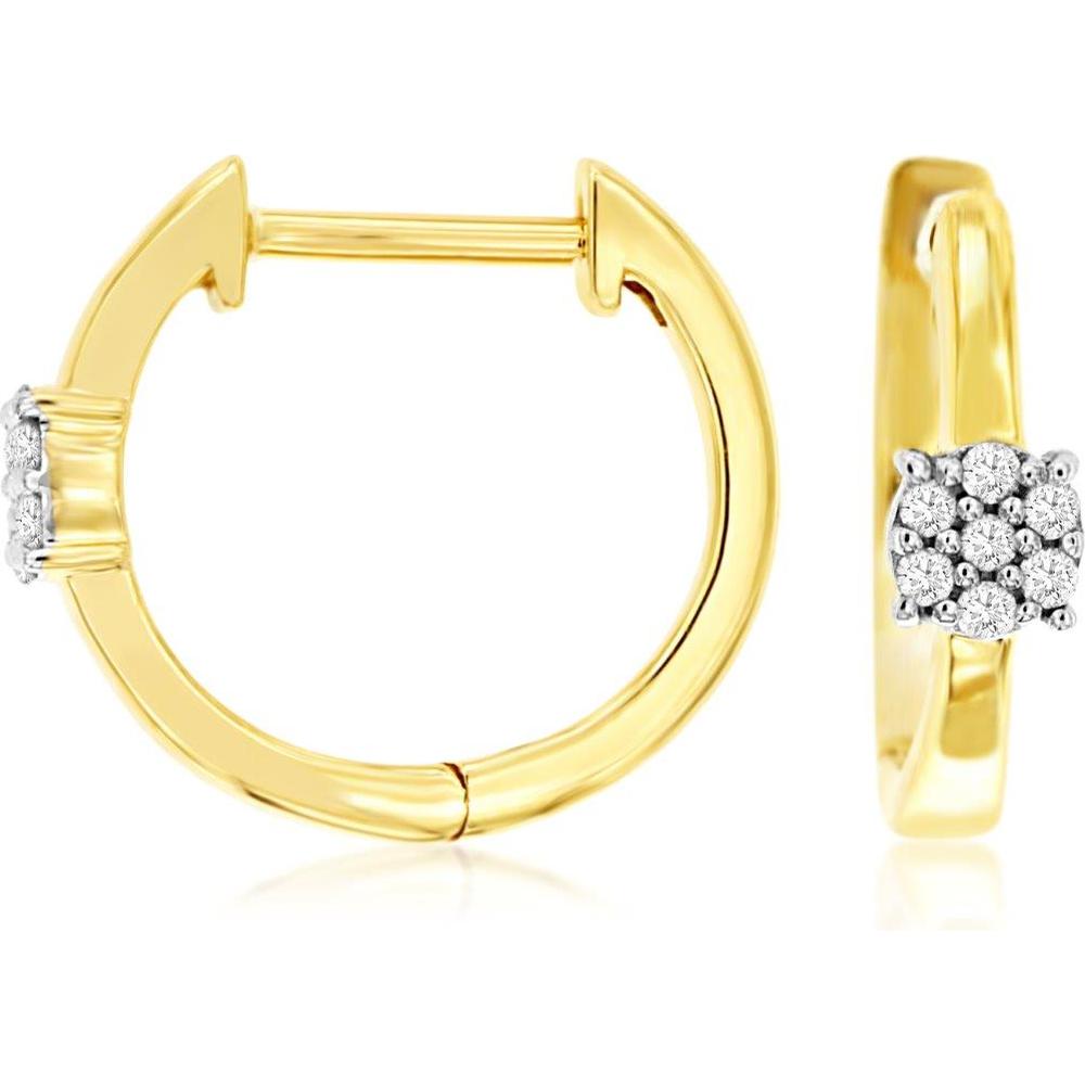 Royal 14K Yellow Gold Diamond Earrings - 0.07 Carat Total Diamond Weight