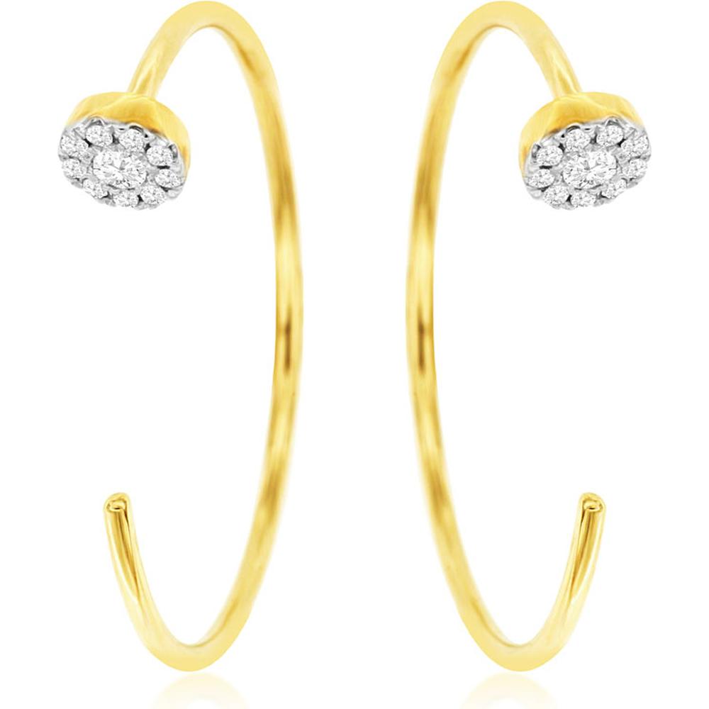 Royal 14K Yellow Gold Diamond Earrings - 0.11 Carat Total Diamond Weight