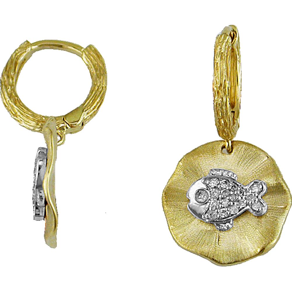 Royal 14K Yellow Gold Diamond Earrings - 0.15 Carat Total Weight