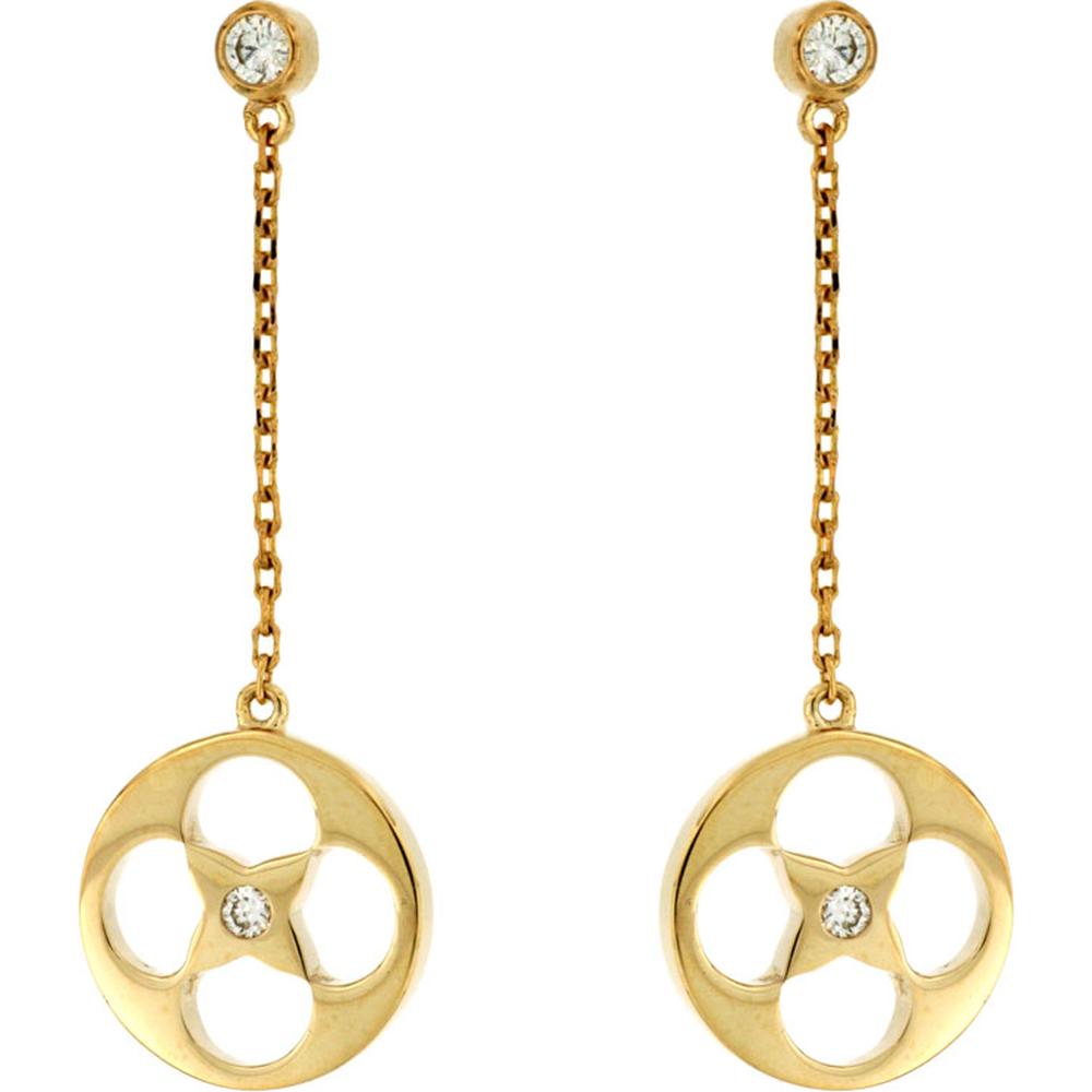 Royal 14K Yellow Gold Diamond Earrings - 0.18 Carat Total Diamond Weight