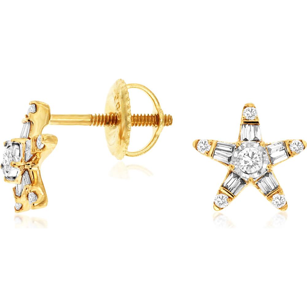 Royal 14K Yellow Gold Diamond Earrings - 0.25 Carat Total Diamond Weight