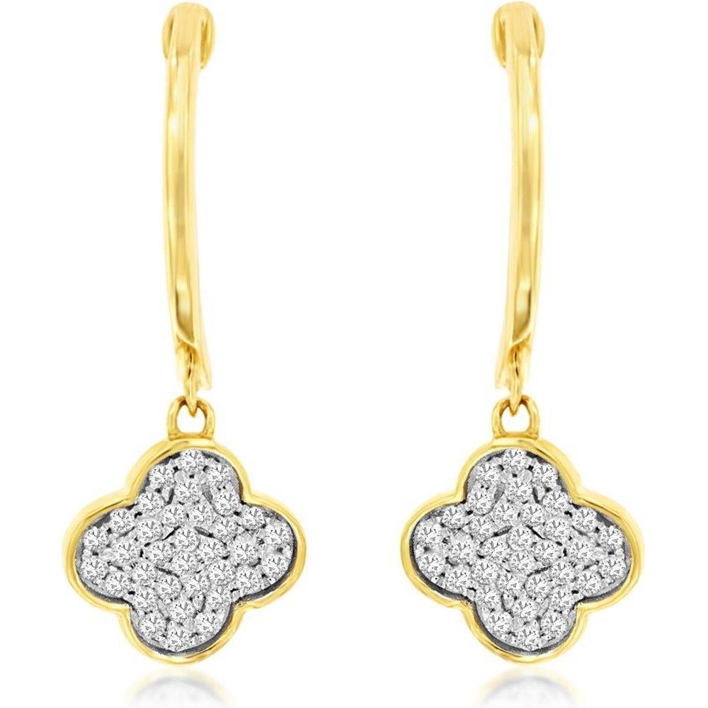 Royal 14K Yellow Gold Diamond Earrings - 0.26 Carat Total Diamond Weight