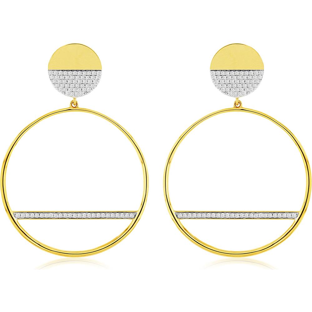 Royal 14K Yellow Gold Diamond Earrings - 0.43 Carat Total Diamond Weight