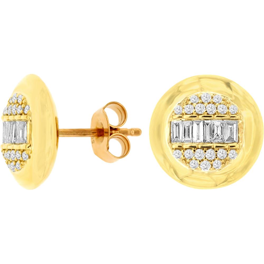 Royal 14K Yellow Gold Diamond Earrings - 0.48 Carat Total Diamond Weight