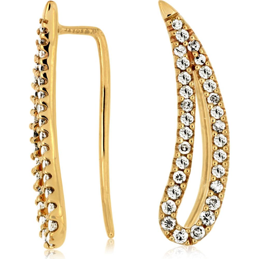 Royal 14K Yellow Gold Diamond Earrings - 0.50 Carat Total Diamond Weight