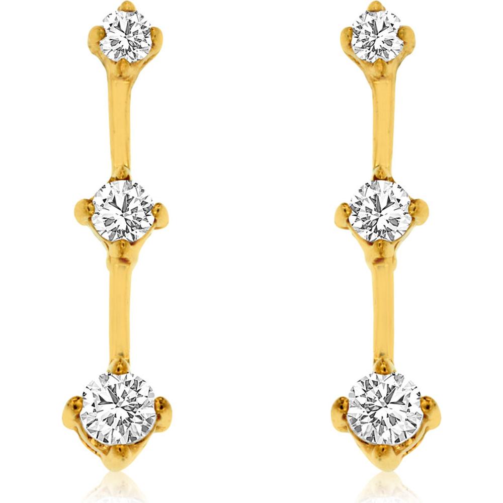 Royal 14K Yellow Gold Diamond Earrings - 0.50 Carat Total Diamond Weight