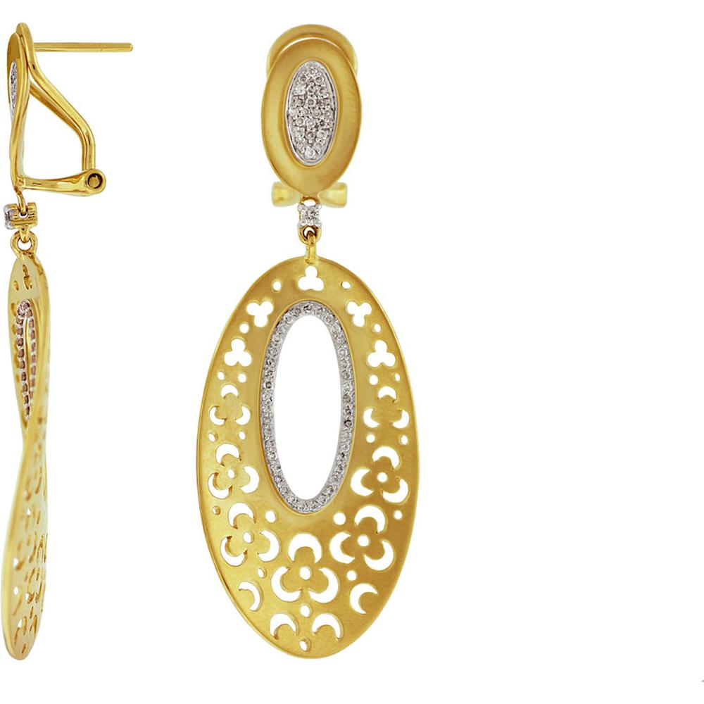 Royal 14K Yellow Gold Diamond Earrings - 0.55 Carat Total Diamond Weight
