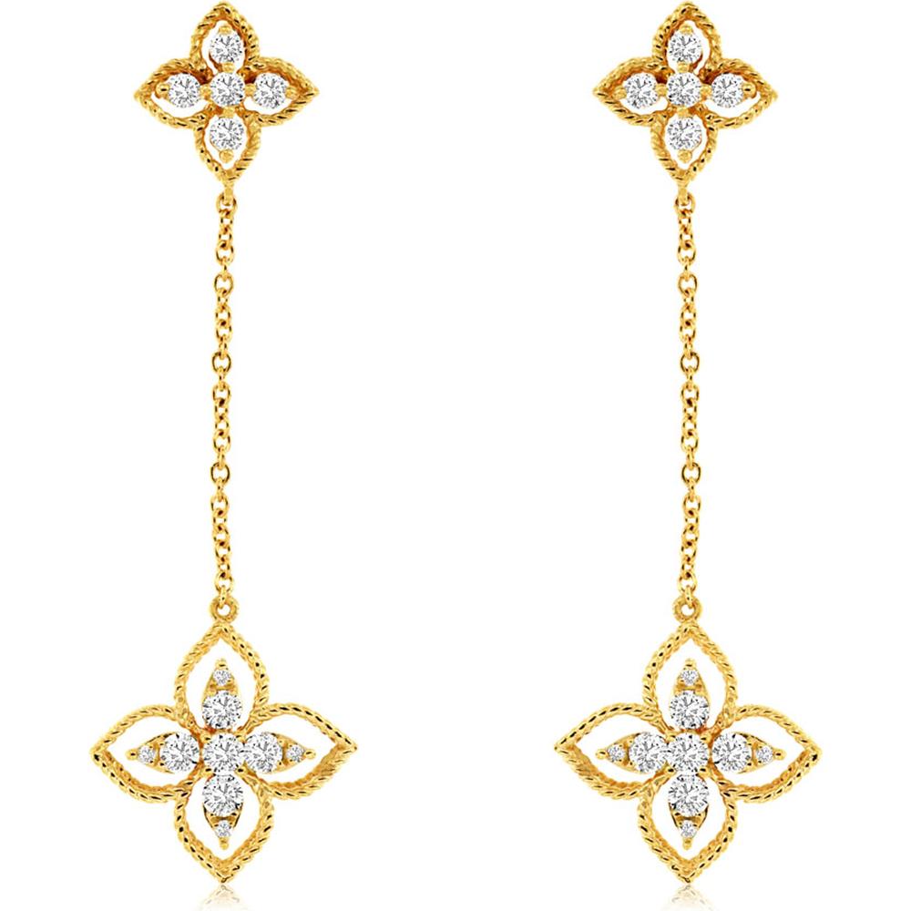 Royal 14K Yellow Gold Diamond Earrings - 0.61 Carat Total Diamond Weight