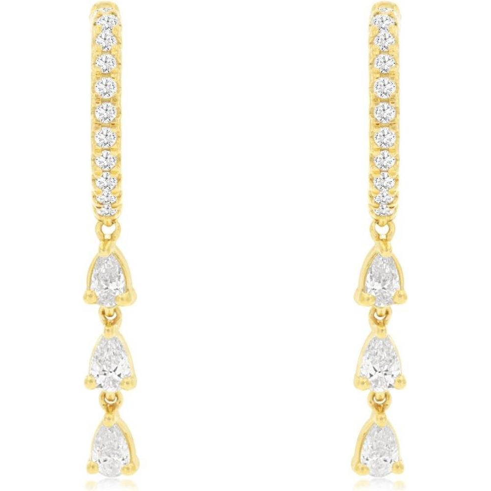 Royal 14K Yellow Gold Diamond Earrings - 0.82 Carat Total Diamond Weight