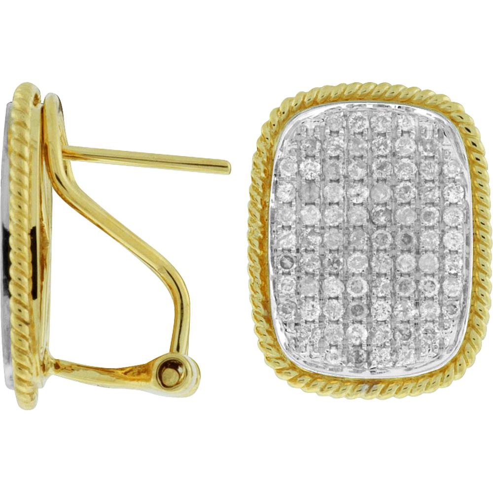 Royal 14K Yellow Gold Diamond Earrings - 1.08 Carat Total Diamond Weight