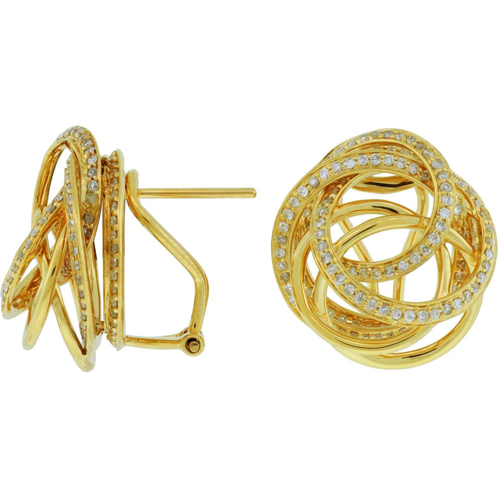 Royal 14K Yellow Gold Diamond Earrings - 1.25 Carat Total Diamond Weight