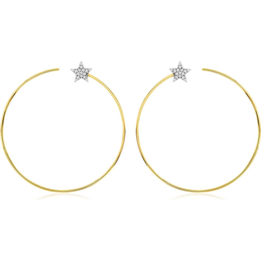 Royal 14K Yellow Gold Diamond Earrings - Classic Elegance and Timeless Beauty