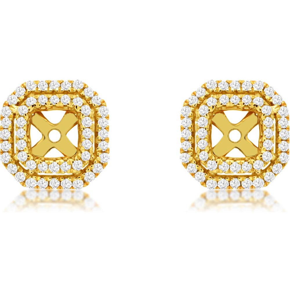 Royal 14K Yellow Gold Diamond Earrings Jackets - 0.30 Carat Total Diamond Weight