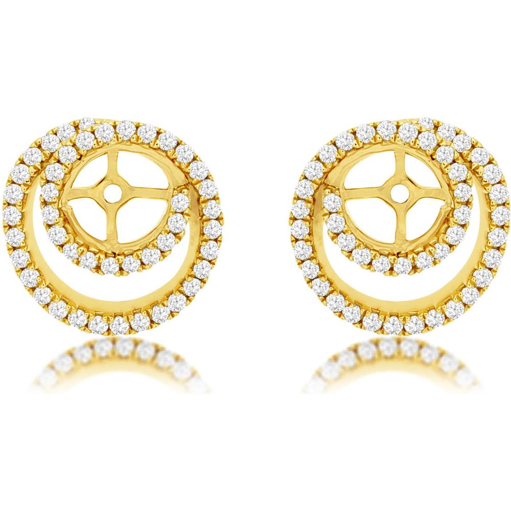 Royal 14K Yellow Gold Diamond Earrings Jackets - 0.35 Carat Total Diamond Weight