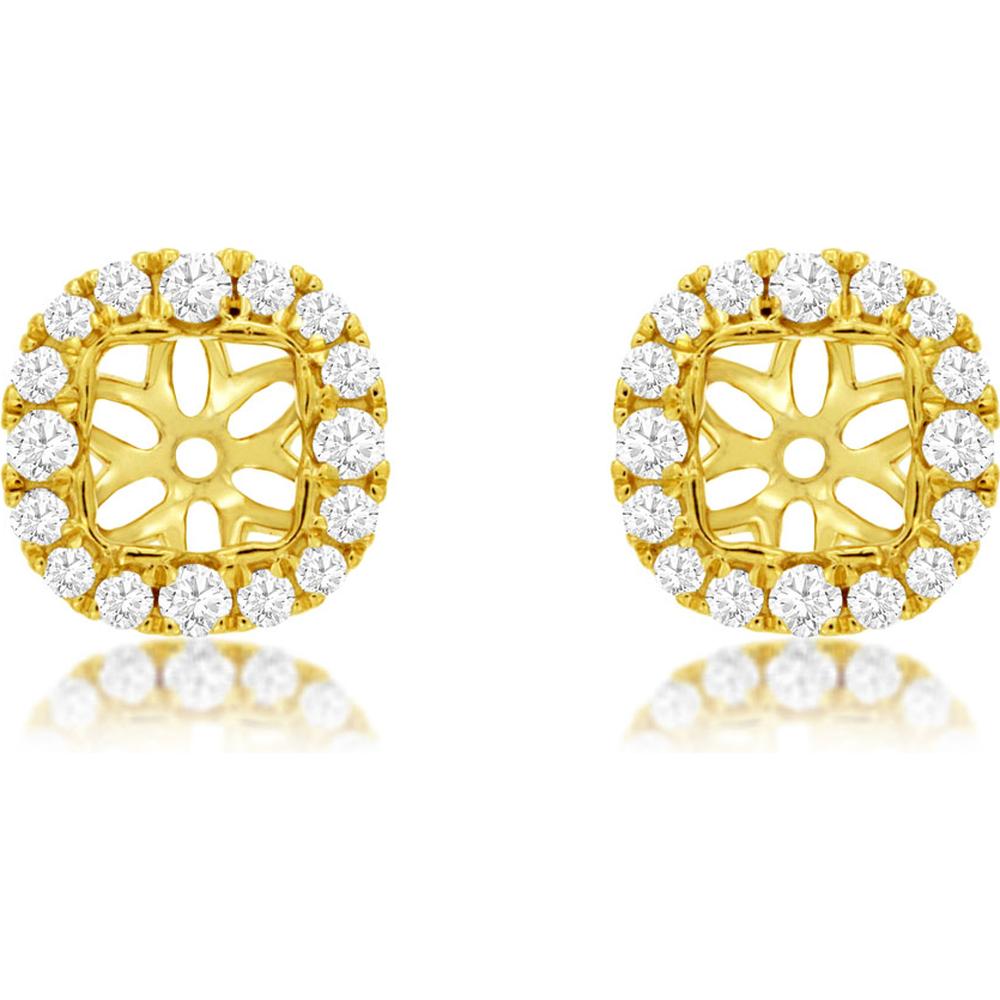 Royal 14K Yellow Gold Diamond Earrings Jackets - 5.5mm, 0.43 Carat Total Diamond Weight
