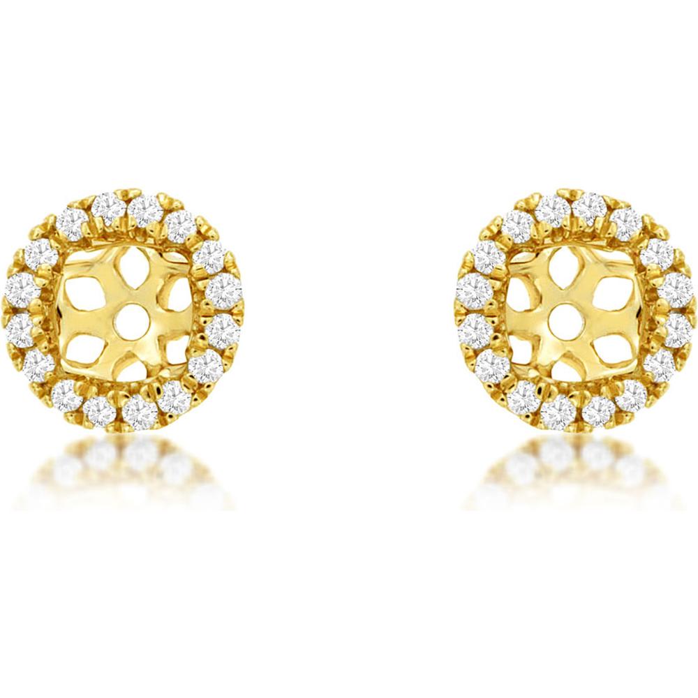 Royal 14K Yellow Gold Diamond Earrings Jackets - Timeless Opulence