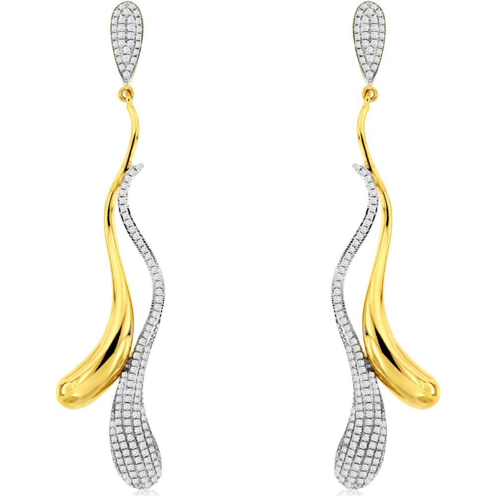 Royal 14K Yellow Gold Diamond Earrings - Timeless Elegance