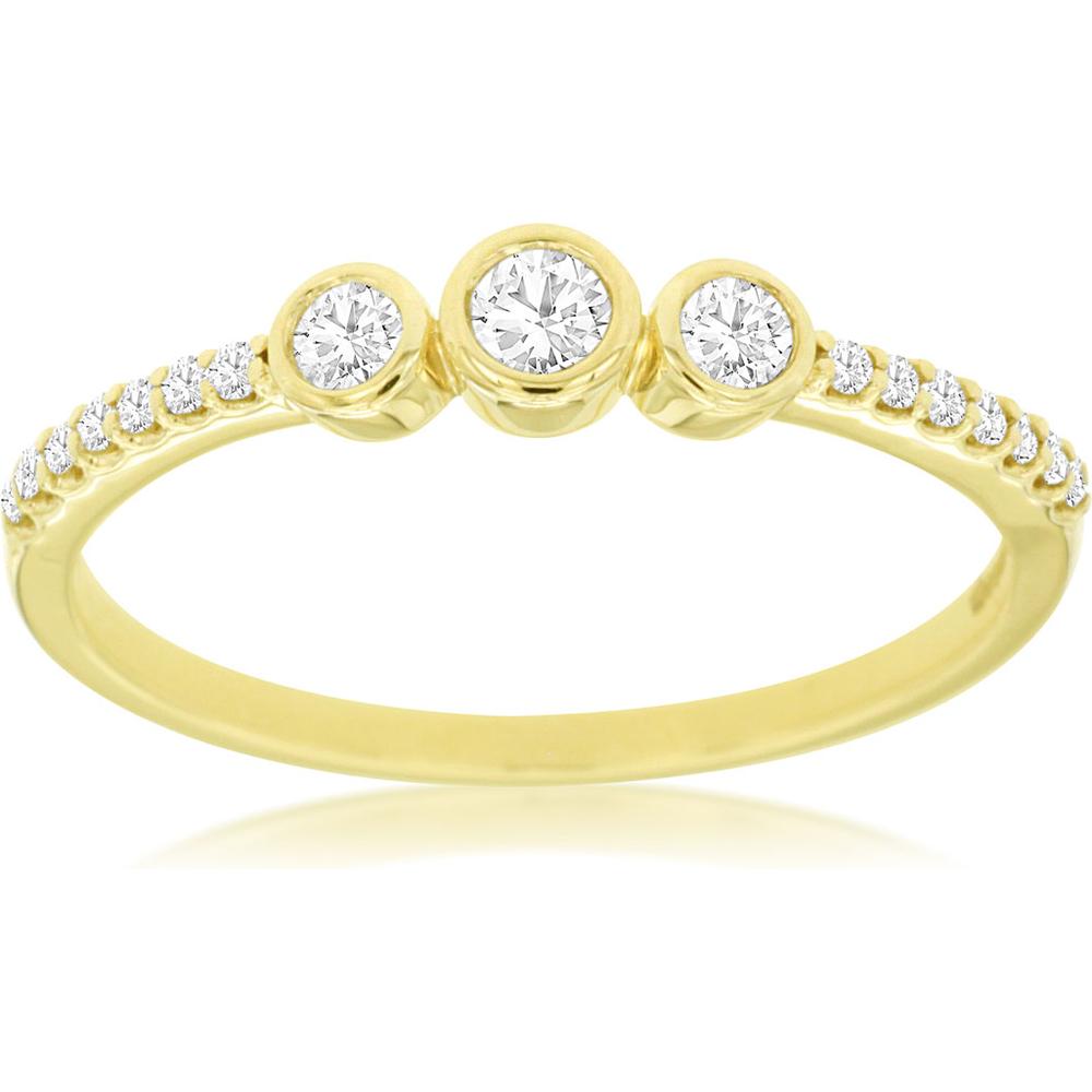 Royal 14K Yellow Gold Diamond Engagement Ring - 0.22 Carat Total Diamond Weight