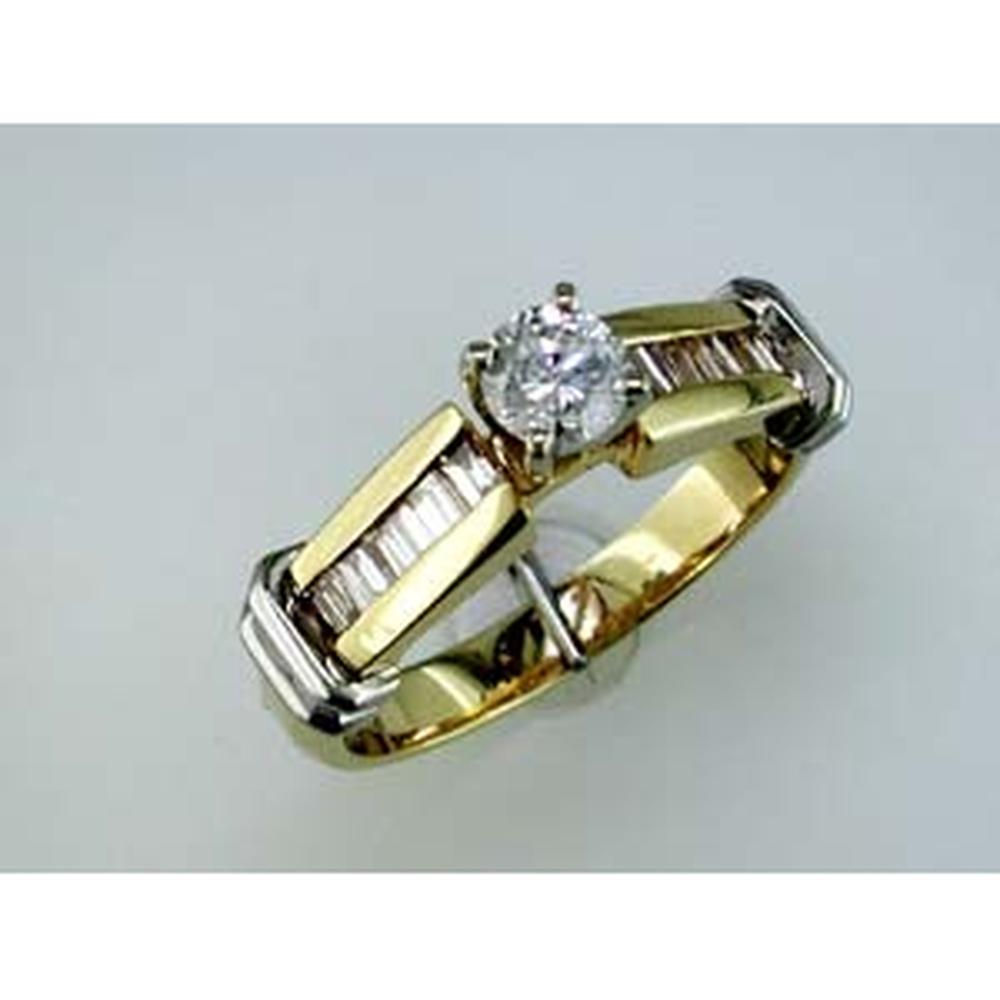 Royal 14K Yellow Gold Diamond Engagement Ring - 0.42 Carat Center Diamond - 0.38 Carat Total Diamond Weight