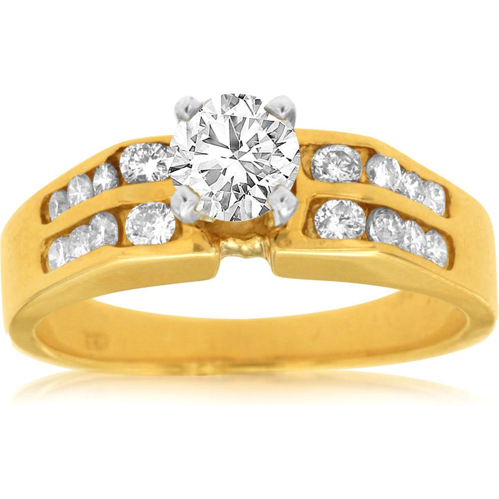 Royal 14K Yellow Gold Diamond Engagement Ring - 0.61 Carat Total Diamond Weight