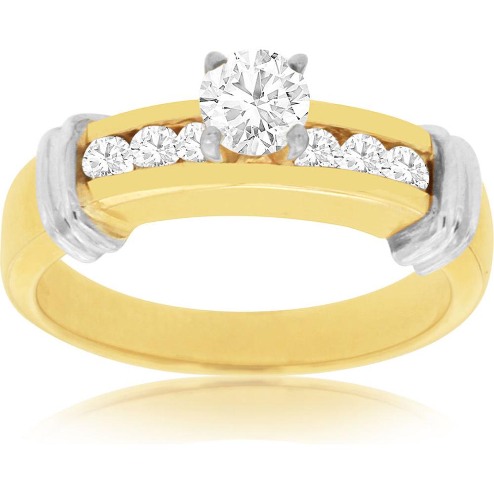 Royal 14K Yellow Gold Diamond Engagement Ring - 0.70 Carat Total Diamond Weight