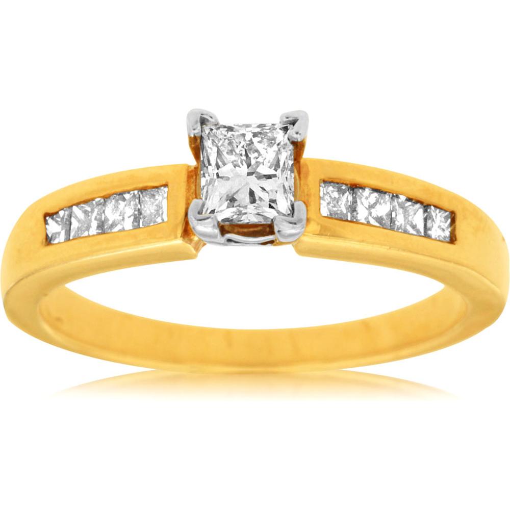Royal 14K Yellow Gold Diamond Engagement Ring - 0.72 Carat Total Diamond Weight