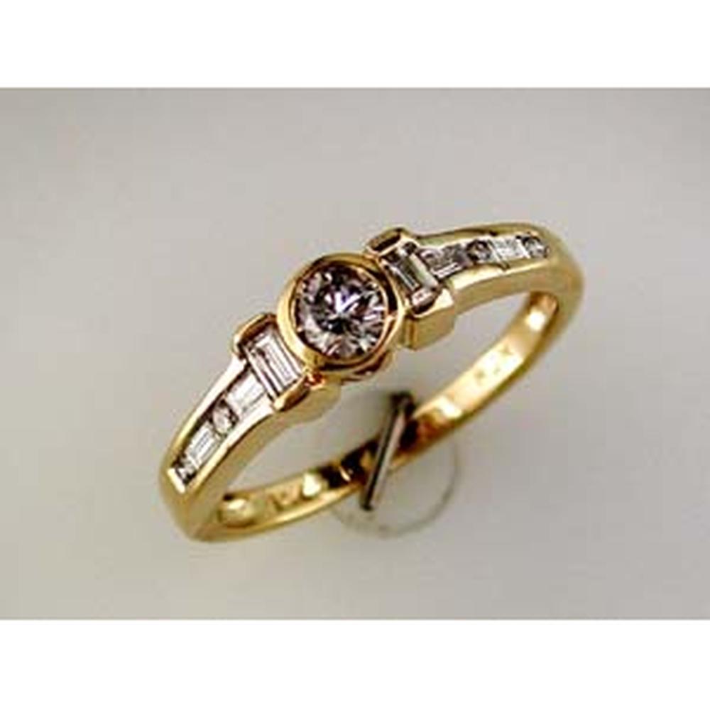 Royal 14K Yellow Gold Diamond Engagement Ring - 0.75 Carat Total Diamond Weight
